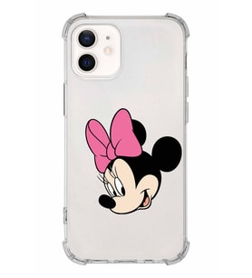 Apple iPhone 12 Mini Uyumlu Köşe Korumalı Antişok  Kapak Minnie Mouse Tasarımlı Şeffaf  Kılıf