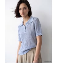 LCW Comfort Mavi Polo Yaka Ajurlu Kadın Triko Kazak
