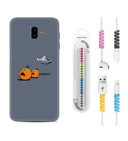 Samsung J6 Plus J7 Prime J7 Pro M20 Kılıf Kablo Koruma Spiral Silikon Orange Escape 1374