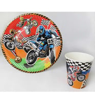 MOTOCROSS Tabak Bardak Set 8 Kişilik-