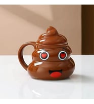 450ml Karikatür Gülümse Poop Kupa Çay Kahve Kupası Komik Mizah Hediye 3D Kupalar Handgrip Drinkware (09)