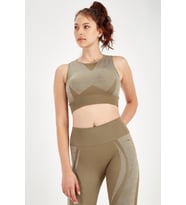 Maraton SlimFit Kadın Bisiklet Yaka Haki Bra
