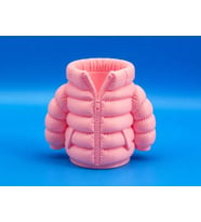 3D Baskı Şişme Mont Kalemlik - Masaüstü Organizer-Pembe