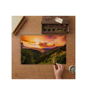 Dağlar - Gün Batımı - Manzara Tasarımı 240 parça Ahşap Puzzle Ahşap Kutuda MP05720