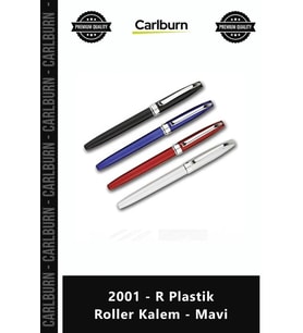 Özel Üretim Logo Baskılı Promosyon Ürünü Kurumsal Ofis Hediyesi Şık 2001 R Plastik Roller Kalem Mavi