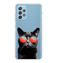 PrintiFy Samsung Galaxy A23 ile Uyumlu Kedi 3 Kamera Korumalı Şeffaf Kılıf