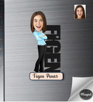 Kişiye Özel İsimli Kadın Ahşap Magnet -1