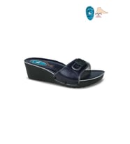Ceyo 9969-1 Dolgu Topuk Jelli Anatomik Taban Kadın Terlik Lacivert 36-40
