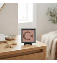 Hilal ve Yıldız Motifli Kelime-i Tevhid, Yaşam Alanınız İçin Zarif ve Manevi Dekorasyon 10x10 cm