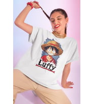 Monkey D. Luffy Baskılı Unisex Oversize One Piece Anime Dizi Karakter Tişört