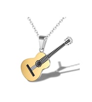 Paslanmaz Çelik Gold Gitar Kolye 316L Unisex (Gümüş)