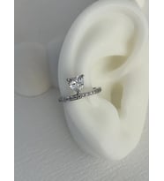 Özel Seri Zirkon Taş Kalp Detay Gümüş Earcuff