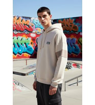 Erkek Kapüşonlu Standart Kol Renk Bloklu Oversize Kalıp Sweatshirt Fonksiyonel Dayanıklı Şık