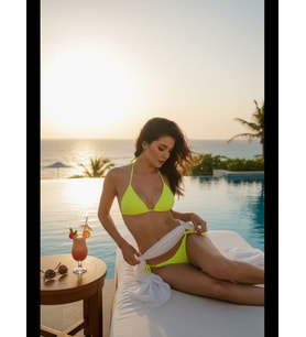 Fantezia Night Kadın Fosforlu Yandan Bağlamalı Bikini Mayo Takımı