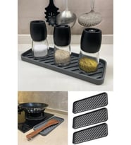 3 Adet Silikon Yağdanlık Yağlık Standı ,çok Amaçlı Organizer Sunumluk ,sabunluk Altlığı , 23x10 Cm