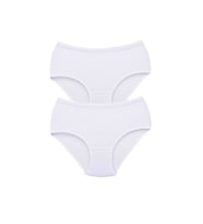 Mulvxbrf Brf02 2 Adet Kadın Yüksek Bel Bato Kalın Lastik Külot Beyaz (Mulvix)