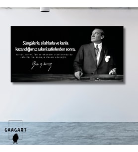 Panoramik Kanvas Makam Panosu Atatürk Sözleri Bilim ve Kültür