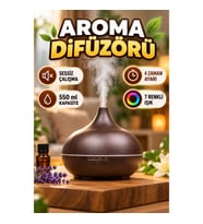 Sessiz Çalışan Aromaterapi Difüzörü 550 ml – 4 Zaman Ayarlı, 7 Renkli Işık Seçenekli
