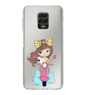 Xiaomi Redmi Note 9S  Kamera Korumalı Kapak Vespagirl Tasarımlı Şeffaf  Kılıf