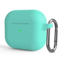 Apple AirPods 3 Askılı için Kılıf Mat Silikon Turkuaz [AirPods 3 ile Uyumlu Kılıf - Turkuaz]