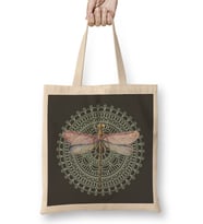 Dragonfly On Mandala Bez Çanta Uzun Saplı