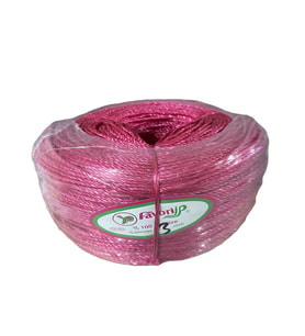 Favori İp Halat FH03 PP Naylon Burgulu Örgü Çamaşır İpi - Pembe - 100 Metre - 1 Adet