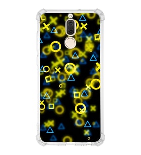 Huawei Mate 10 Lite  Köşe Korumalı Antişok Kapak Semboller Tasarımlı Şeffaf  Kılıf