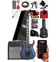 Midex Crade-50AMP Blue Rosewood Super Strat Kasa HH Yüksek Kaliteli 50W Amfili Elektro Gitar Seti