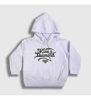 Presmono Unisex Çocuk Beyaz Logo Rock King Diamond Kapüşonlu Sweatshirt 485439tt (Beyaz)