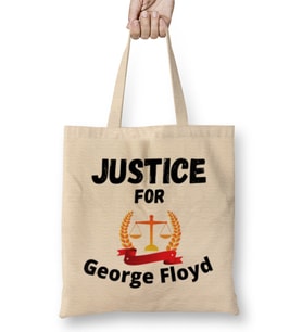 Justice For George Floyd Black Lives Matter 2021 Bez Çanta Uzun Saplı