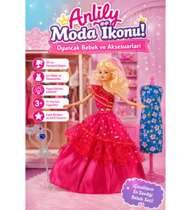 Anlily Moda İkonu 30 cm Hareketli Oyuncak Bebek ve Aksesuar Seti - Yedek Elbiseli