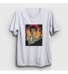 Presmono Unisex Beyaz Hawaii Film Scarface T-Shirt 250810tt (Beyaz)