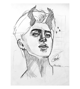 Demon Jimin Kroki Tablo Ahşap Poster Dekoratif Kod3113