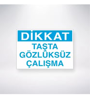 Dikkat Taşta Gözlüksüz Çalışma 21x35 Arkası Yapışkanlı Levha