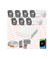 Provzen Hikvision ColorVu Full HD 7 Kameralı Gece Renkli Güvenlik Kamerası Olay Anında bildirim