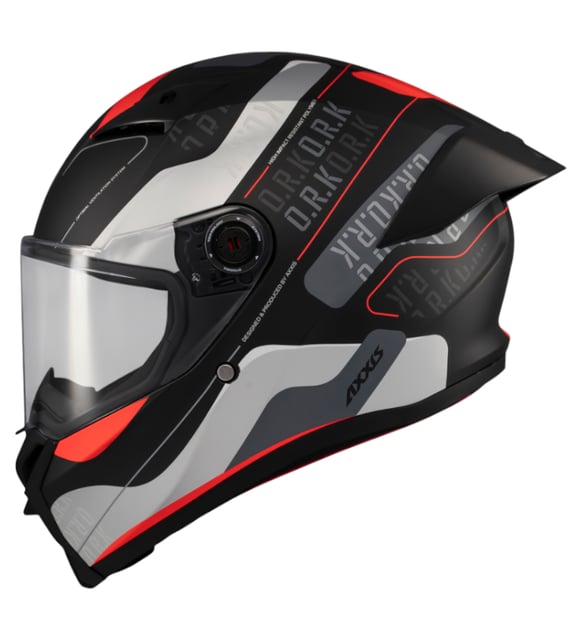 Axxis Kapalı Kask Fenix Ork B5 Mat Siyah-Kırmızı