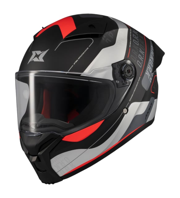 Axxis Kapalı Kask Fenix Ork B5 Mat Siyah-Kırmızı