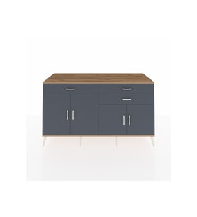 Kronos Konsol 2 Raflı 3 Çekmeceli 4 Kapaklı 176x59x99 Çam-Antrasit