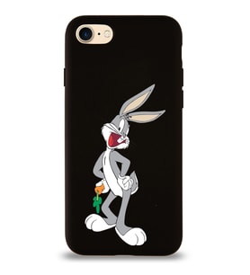 Apple iPhone SE 2022  Lansman Kılıf Bugs Bunny Tasarımlı Altı Kapalı İçi Kadife Kaplı  Kapak (Şeffaf)