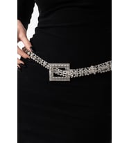 QL ACCESSORY Taşlı Kemer (Beyaz)