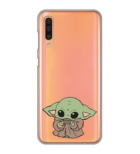 Samsung Galaxy A70 Uyumlu Baby Yoda Tasarımlı Şeffaf Telefon Kılıfı