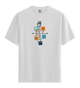 Retro Link - %100 Pamuklu Erkek Beyaz Tişört - Premium Quality