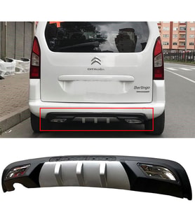 Citroen Berlingo Difüzör Difizör Gri + Kare Egzoz Görünüm C Tip