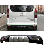 Citroen Berlingo Difüzör Difizör Gri + Kare Egzoz Görünüm C Tip