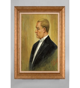 Altın Varaklı Paspartulu Çerçeveli Atatürk Tablo sd238