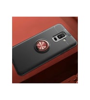 Samsung Galaxy A6 Plus 2018 Uyumlu Kılıf Zore Ravel Silikon Kapak (Siyah-Rose Gold)