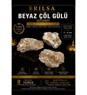 Sertifikalı Beyaz Çöl Gülü Selenit Taşı Kütle - 5-6 cm Ham Kalın Yapı Doğal Kristal Koleksiyonluk