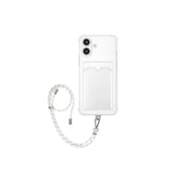 Apple iPhone 17 Kartlıklı Askı+Aparatlı Antişok Kılıf Beyaz
