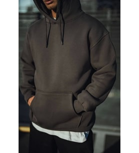 Üç İplik Penye Kapşonlu Basic SweatShirt - Antrasit