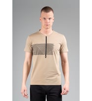 Maraton Regular Erkek Bisiklet Yaka Açık Vizon T-shirt